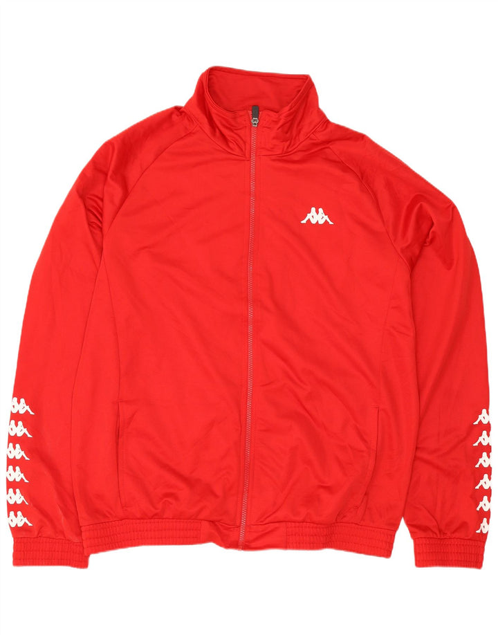 Kappa Mens Graphic Tracksuit Top Jacket XL Red Polyester