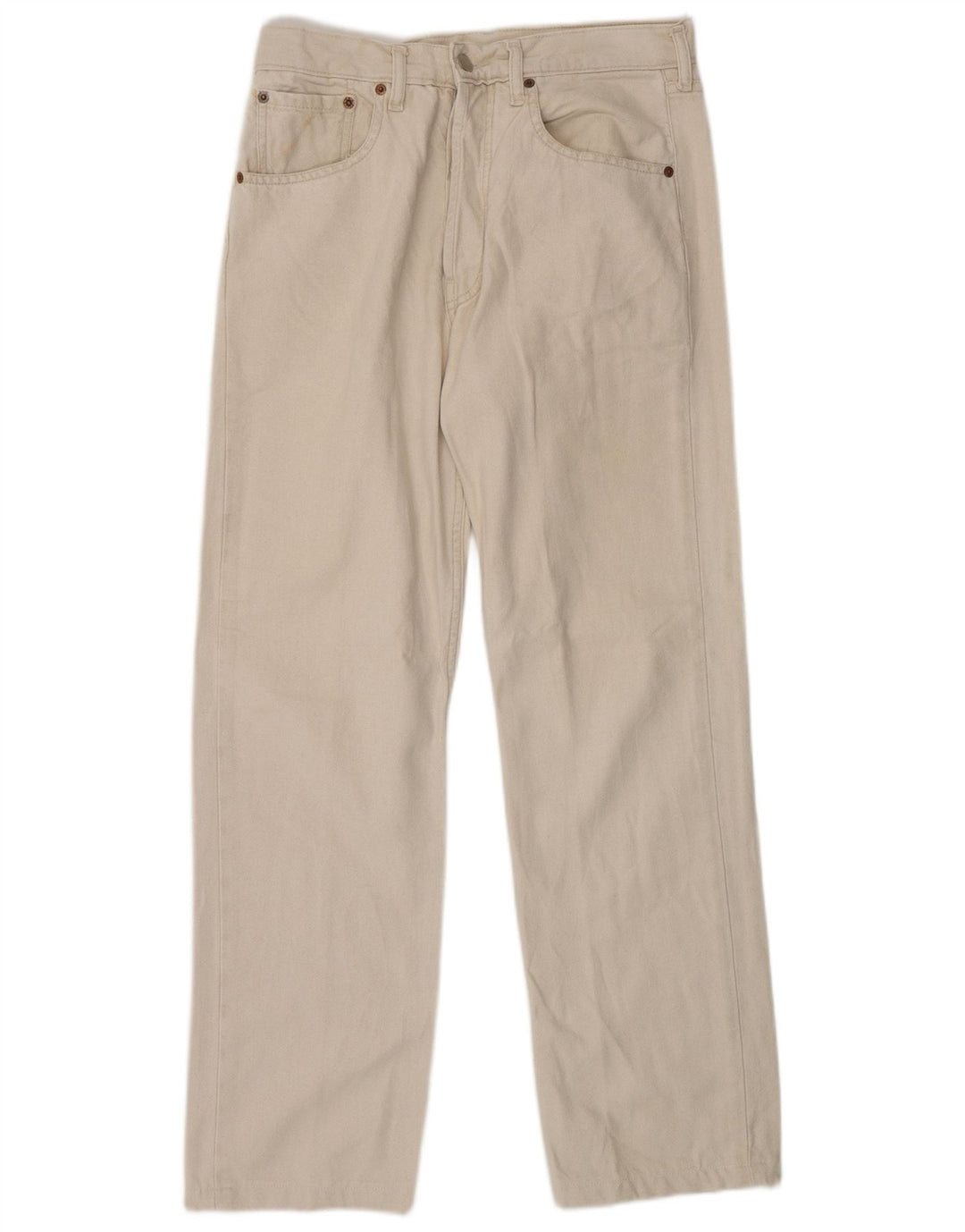 LEVI'S Mens 501 Straight Casual Trousers W32 L30 White
