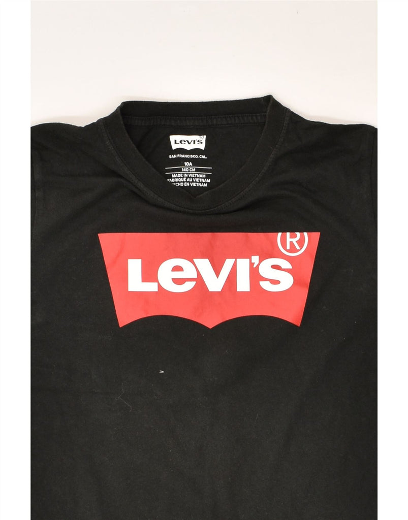 LEVI'S Boys Graphic T-Shirt Top 9-10 Years Black Cotton | Vintage Levi's | Thrift | Second-Hand Levi's | Used Clothing | Messina Hembry 