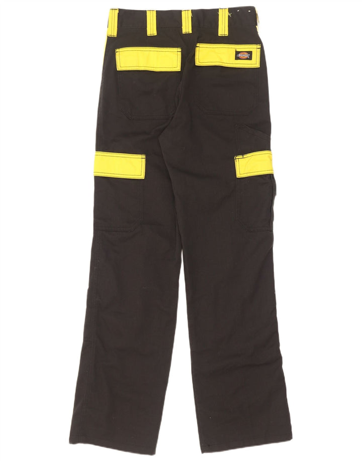 Dickies Mens Straight Cargo Trousers W26 L31 Black Colourblock Polyester