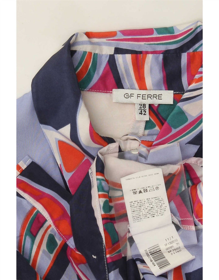 GF Ferre Womens Shirt Blouse IT 42 Medium Multicoloured Floral Silk