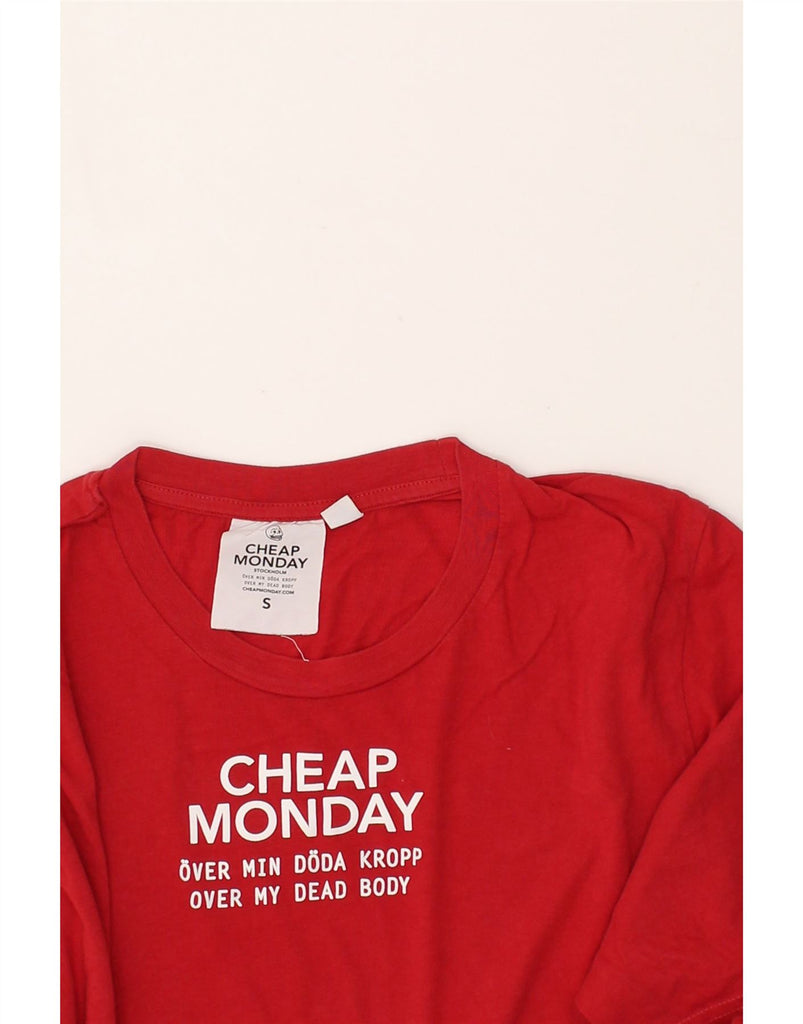 CHEAP MONDAY Mens Graphic T-Shirt Top Small Red | Vintage Cheap Monday | Thrift | Second-Hand Cheap Monday | Used Clothing | Messina Hembry 