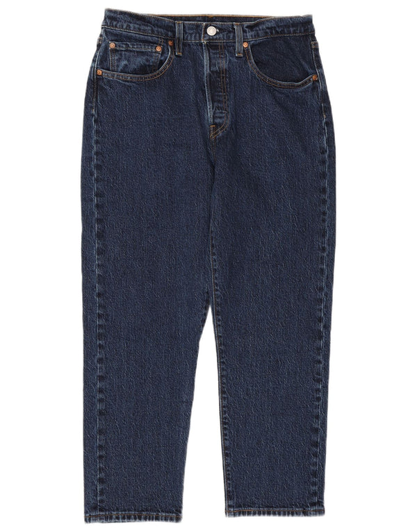 Levi's Womens 501 High Rise Straight Jeans W30 L26 Blue Cotton