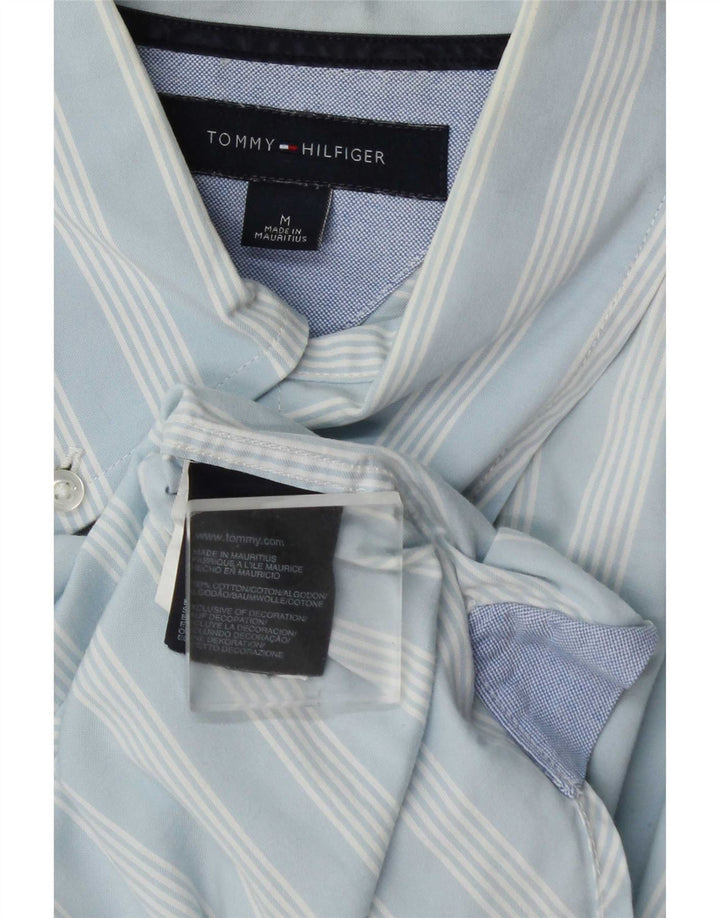Tommy Hilfiger Mens Shirt Medium Blue Striped Cotton