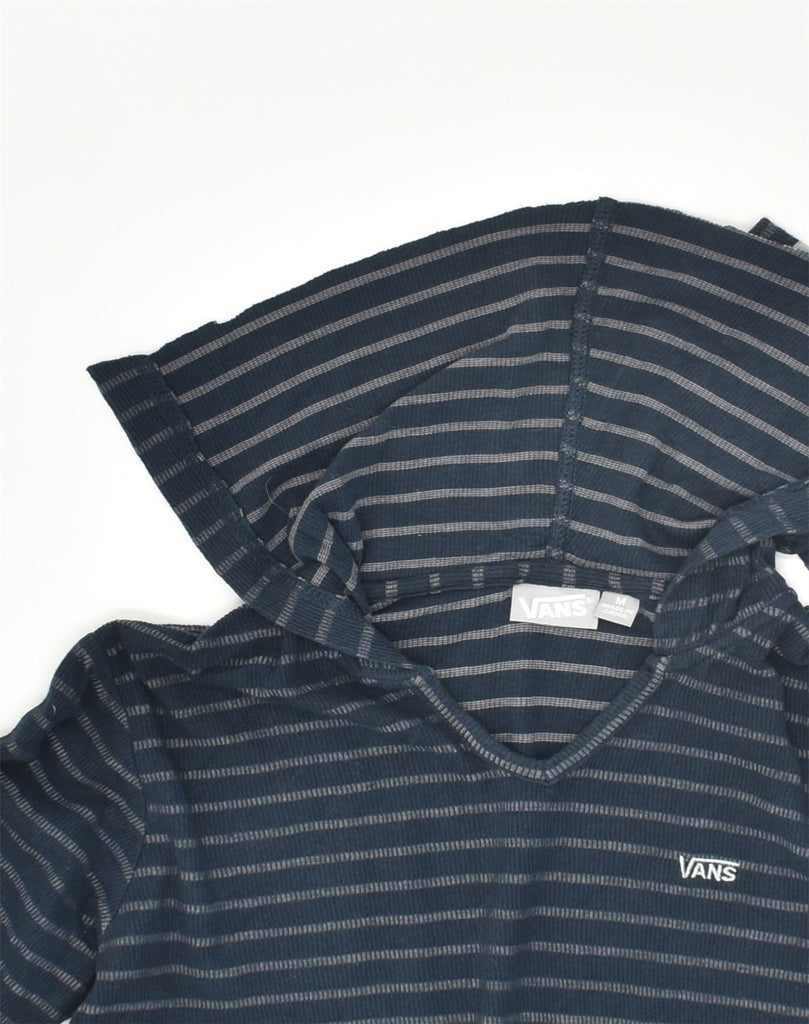 VANS Womens Top Long Sleeve UK 12 Medium Navy Blue Striped Cotton | Vintage Vans | Thrift | Second-Hand Vans | Used Clothing | Messina Hembry 