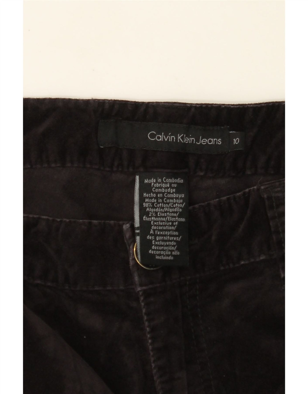Calvin Klein Womens Casual Trousers US 10 Medium W30 L29 Black Cotton