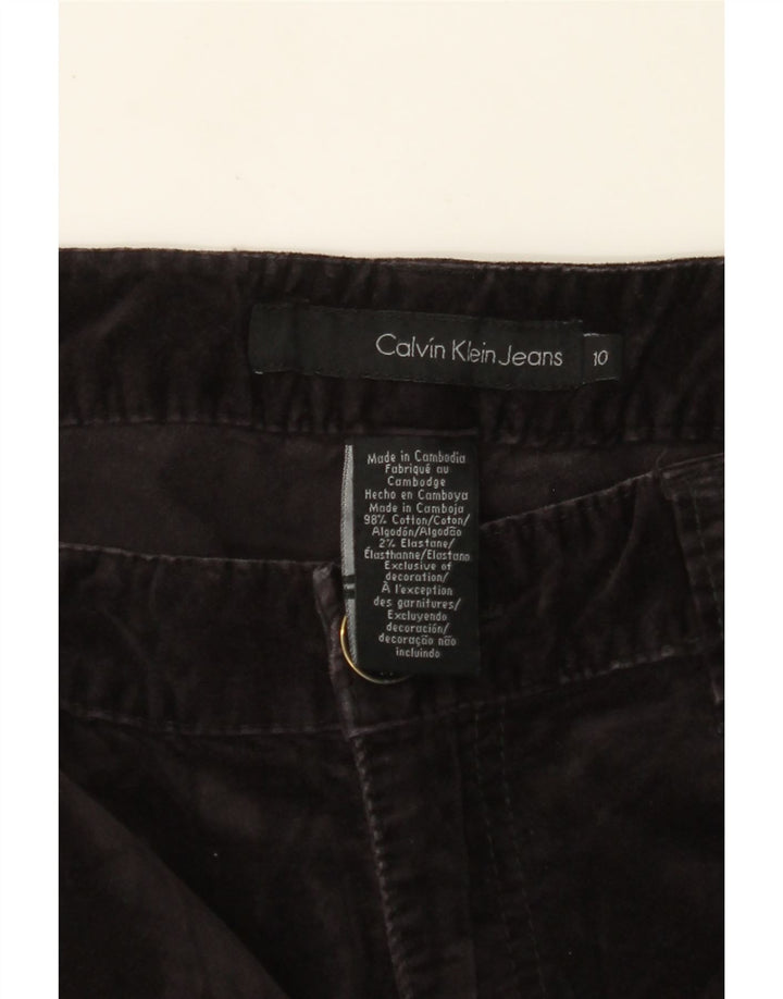 Calvin Klein Womens Casual Trousers US 10 Medium W30 L29 Black Cotton