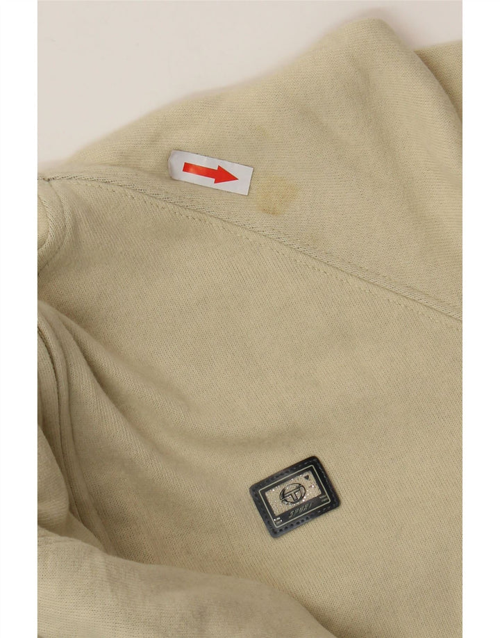 SERGIO TACCHINI Womens Zip Hoodie Sweater IT 44 Medium Beige Cotton