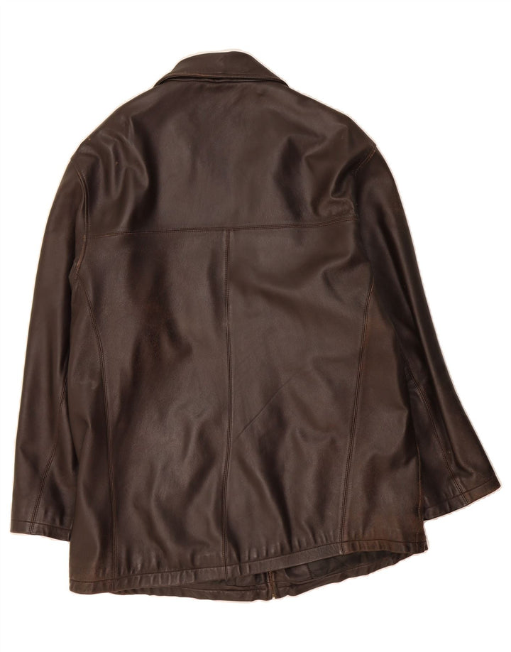 KARTEL Mens Leather Jacket UK 40 Large Brown Leather Vintage Kartel and Second-Hand Kartel from Messina Hembry 