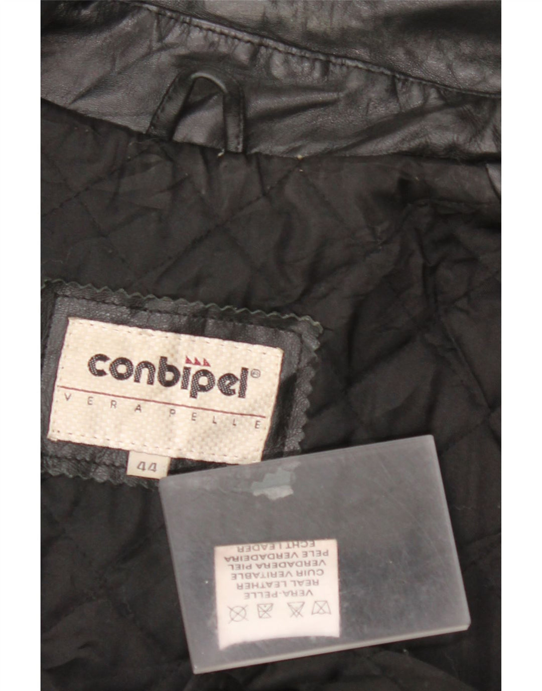 CONBIPEL Mens Leather Jacket IT 44 XS Black Leather