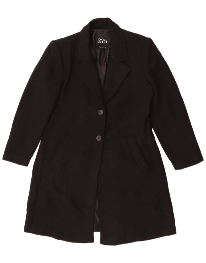 Zara Womens Overcoat UK 18 XL Black Wool