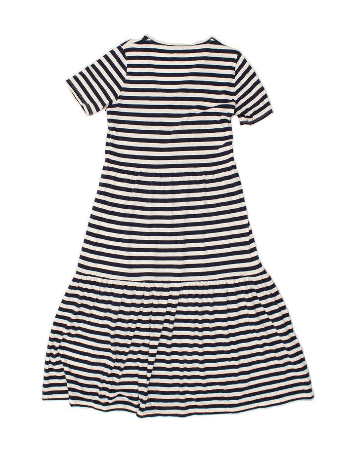 J. CREW Womens Maxi Dress UK 12 Medium Navy Blue Striped Vintage J. Crew and Second-Hand J. Crew from Messina Hembry 