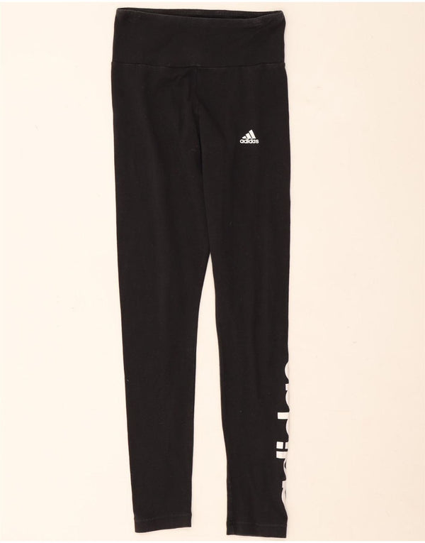 Adidas Womens Graphic Leggings UK 4/6 XS Black Cotton