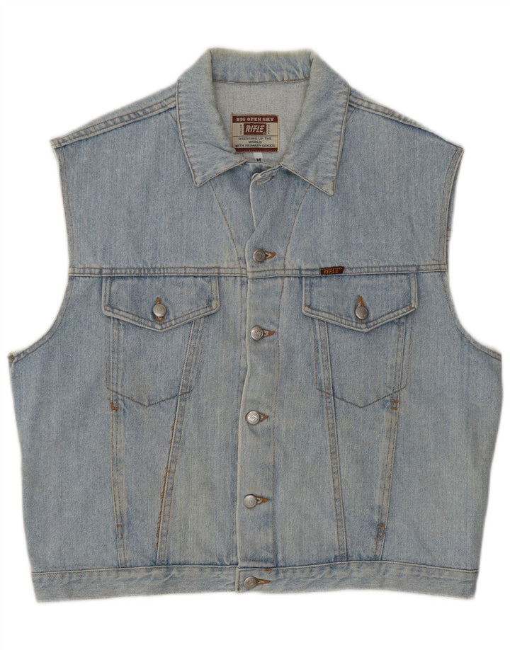 Rifle Mens Denim Gilet UK 38 Medium Blue Cotton