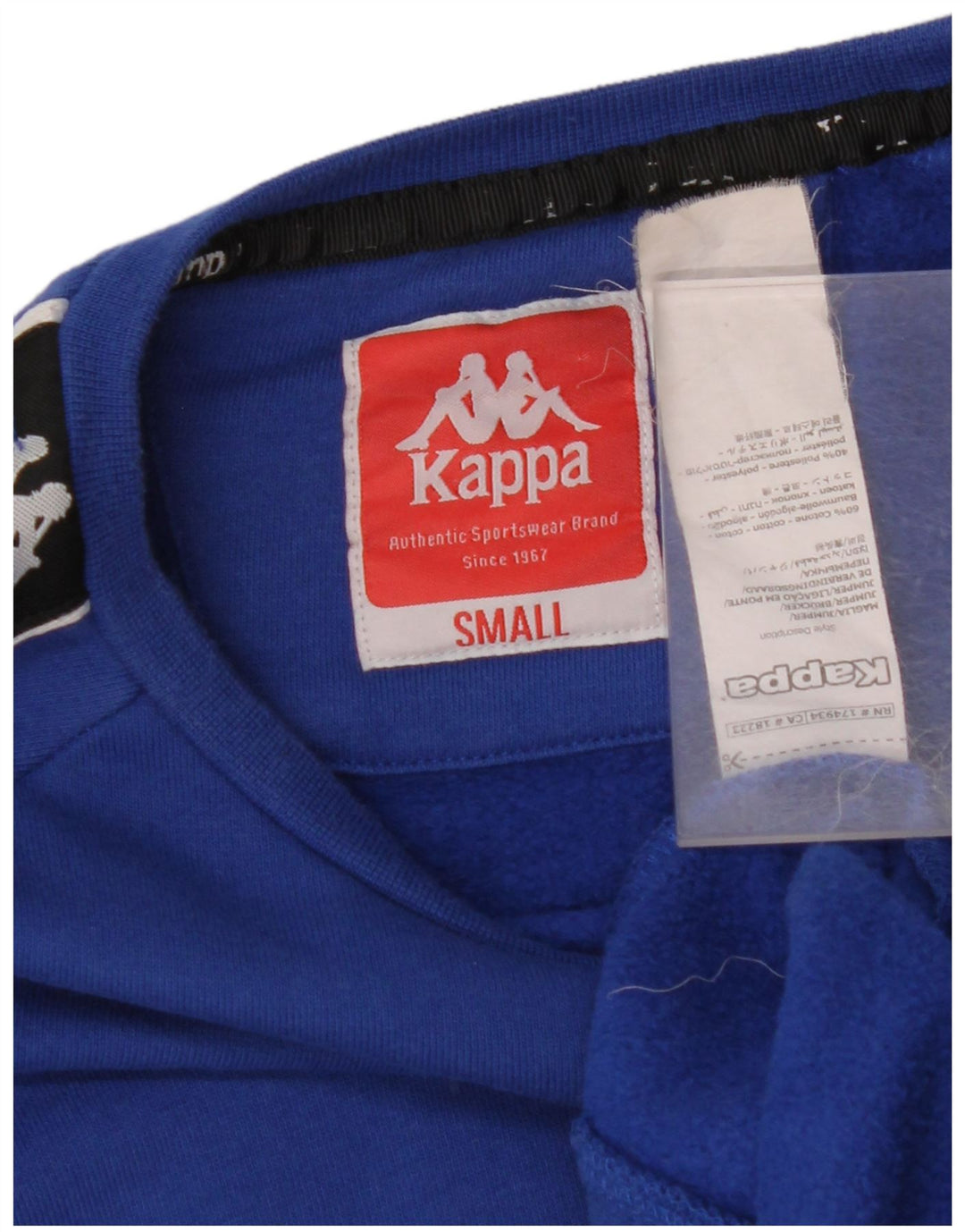 KAPPA Mens Graphic Sweatshirt Jumper Small Blue Colourblock Cotton
