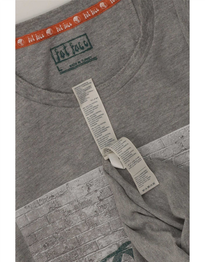 Fat Face Mens Graphic T-Shirt Top Large Grey Polyester