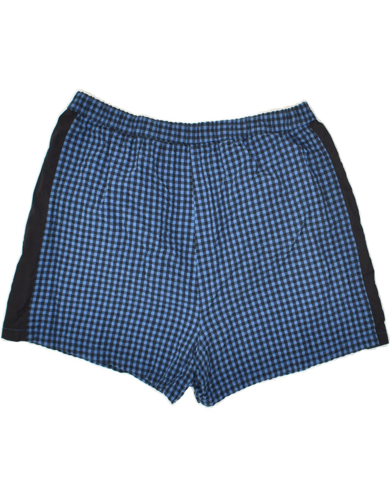 DUBIN Mens Sport Shorts IT 54 2XL Blue Gingham Cotton | Vintage Dubin | Thrift | Second-Hand Dubin | Used Clothing | Messina Hembry 