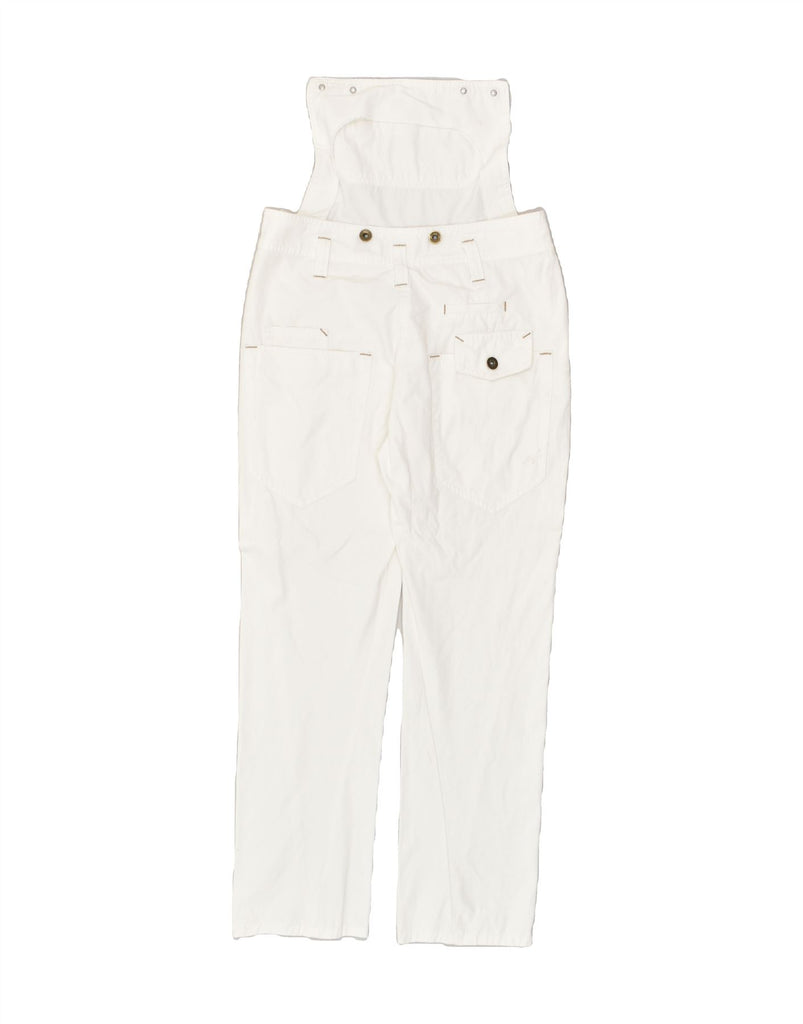 TERRANOVA Womens Dungarees Trousers UK 6 XS W28 L28 White Cotton | Vintage Terranova | Thrift | Second-Hand Terranova | Used Clothing | Messina Hembry 