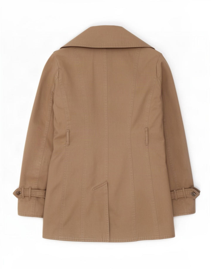 Massimo Dutti Womens Trench Coat UK 14 Medium Beige Cotton