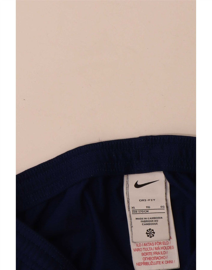 Nike Boys Dri Fit Tracksuit Trousers 13-14 Years XL Navy Blue Polyester