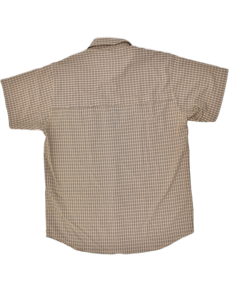 JACK WOLFSKIN Mens Travel Short Sleeve Shirt 2XL Grey Check Polyester | Vintage Jack Wolfskin | Thrift | Second-Hand Jack Wolfskin | Used Clothing | Messina Hembry 