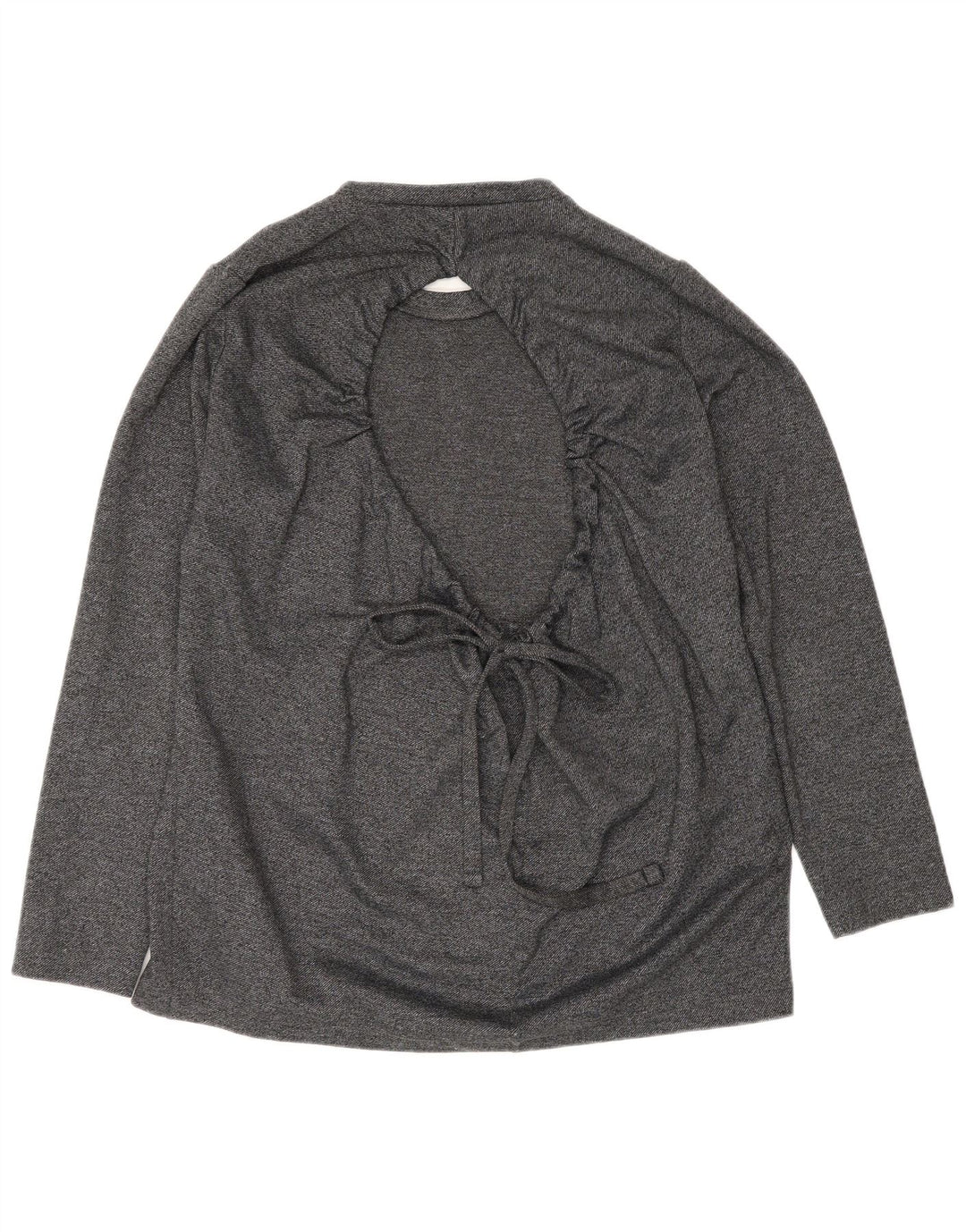 Zara Womens Long Sleeve Oversized Blouse Top UK 10 Small Grey