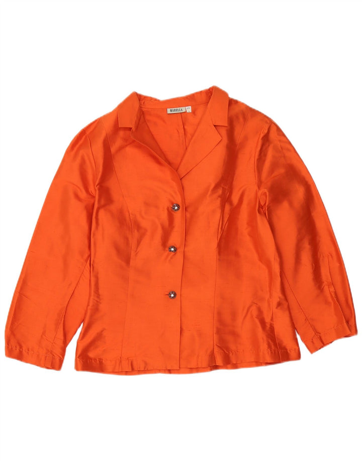 Marella Womens 3/4 Sleeve Shirt Blouse IT 46 Large Orange