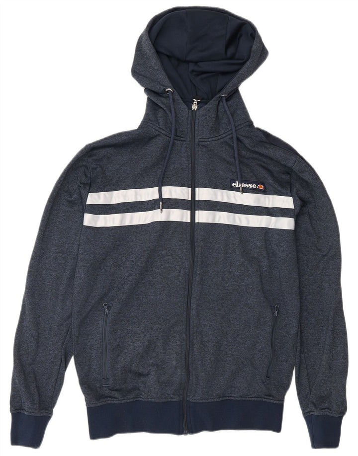 Ellesse Mens Zip Hoodie Sweater Small Navy Blue Colourblock