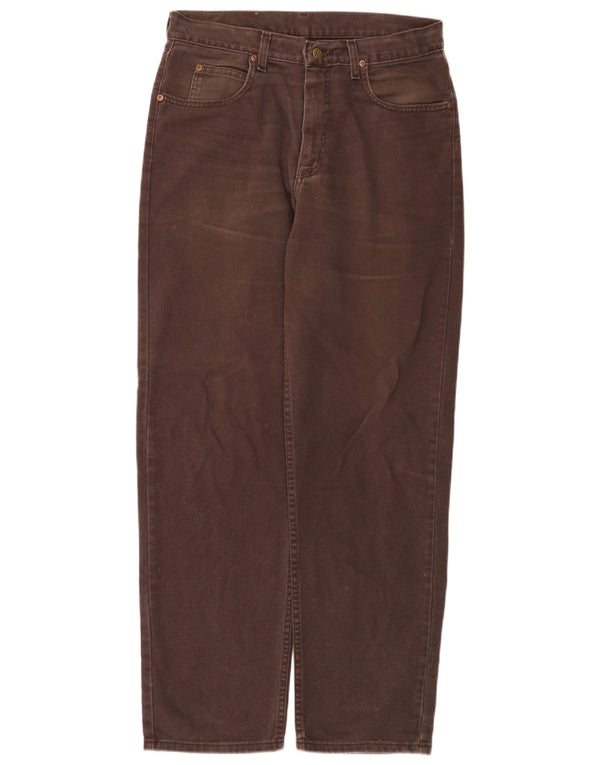 Lee Mens Kansas Straight Jeans W34 L32 Brown Cotton