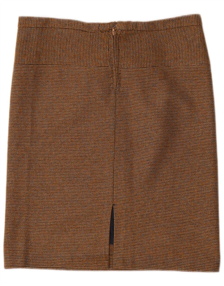 Vintage Womens Straight Skirt W34 Large Brown