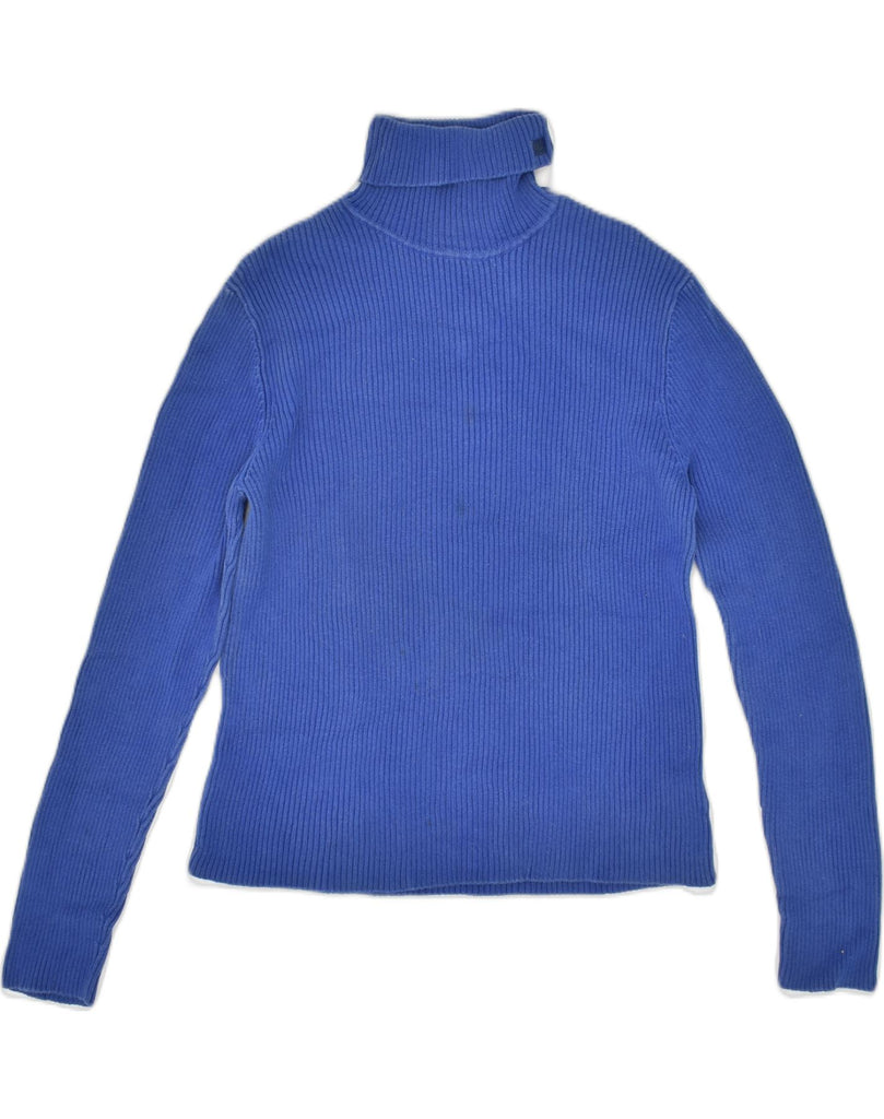 RALPH LAUREN Womens Petite Roll Neck Jumper Sweater UK 16 Large Blue | Vintage Ralph Lauren | Thrift | Second-Hand Ralph Lauren | Used Clothing | Messina Hembry 