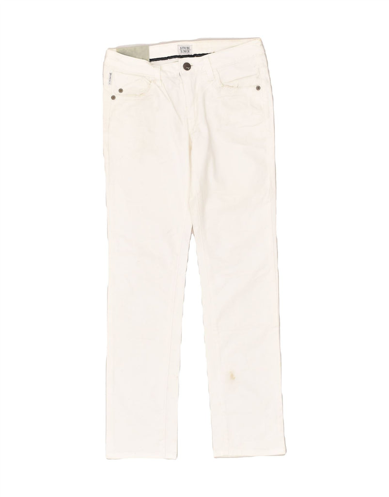 ARMANI JUNIOR Girls Slim Jeans 10-11 Years W25 L26  White Cotton | Vintage Armani Junior | Thrift | Second-Hand Armani Junior | Used Clothing | Messina Hembry 