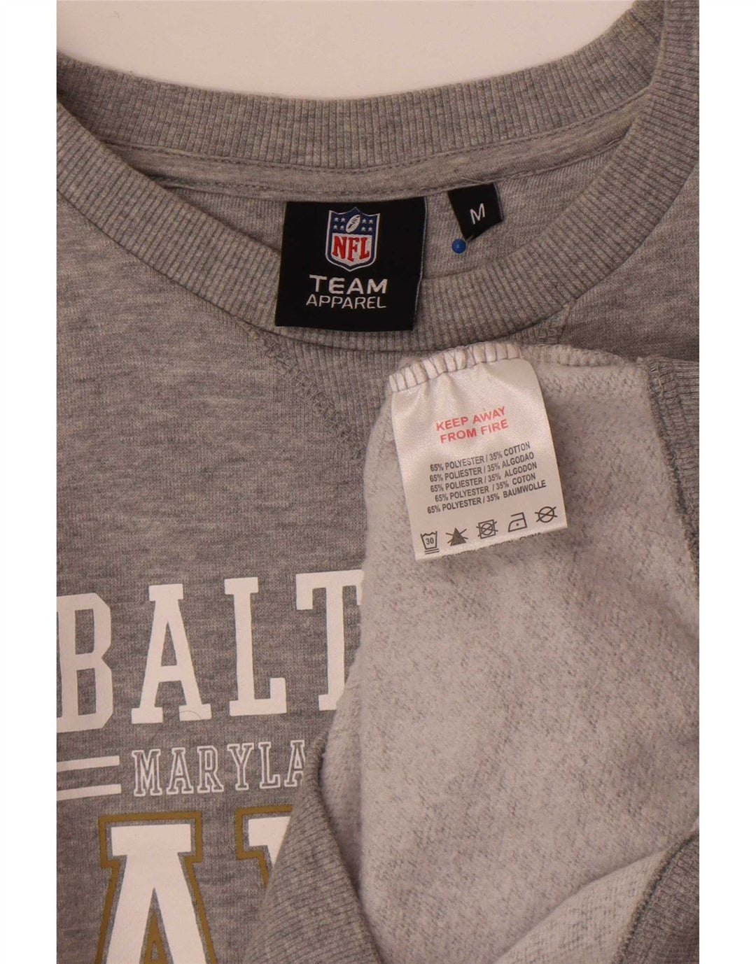 NFL Mens Baltimore Ravens Graphic Sweatshirt Jumper Medium Grey Flecked