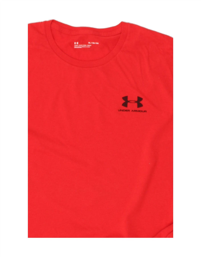 UNDER ARMOUR Mens loose T-Shirt Top XL Red Cotton | Vintage Under Armour | Thrift | Second-Hand Under Armour | Used Clothing | Messina Hembry 