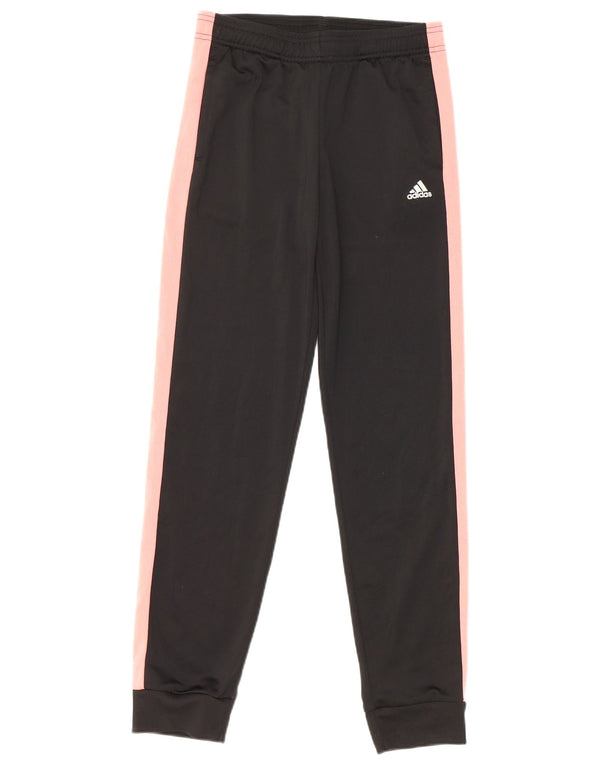 Adidas Girls Tracksuit Trousers Joggers 13-14 Years Black Colourblock