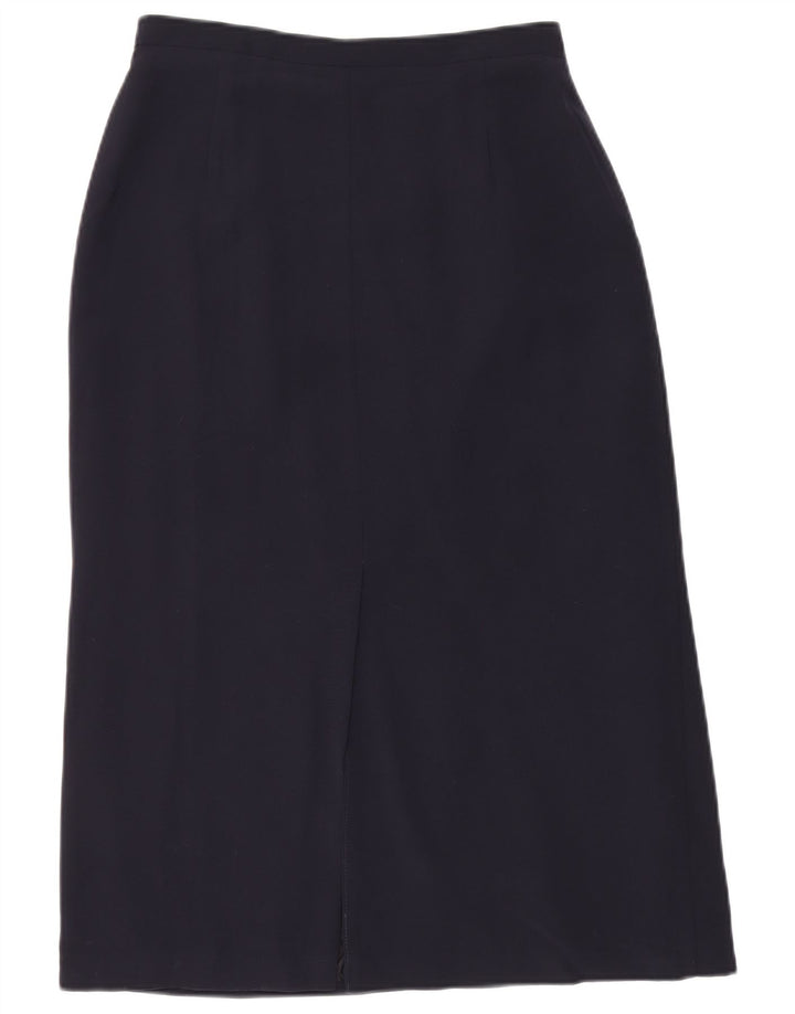 MARKS & SPENCER Womens Midi Skirt UK 14 Medium W30  Navy Blue Polyester