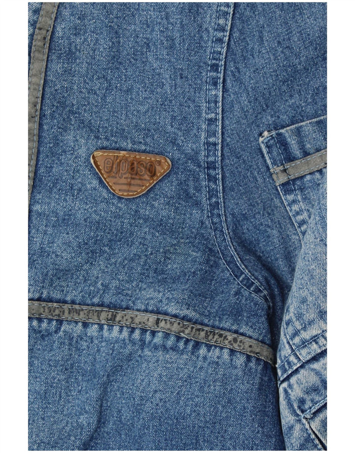 VINTAGE Mens Denim Sherpa Jacket UK 42 XL Blue