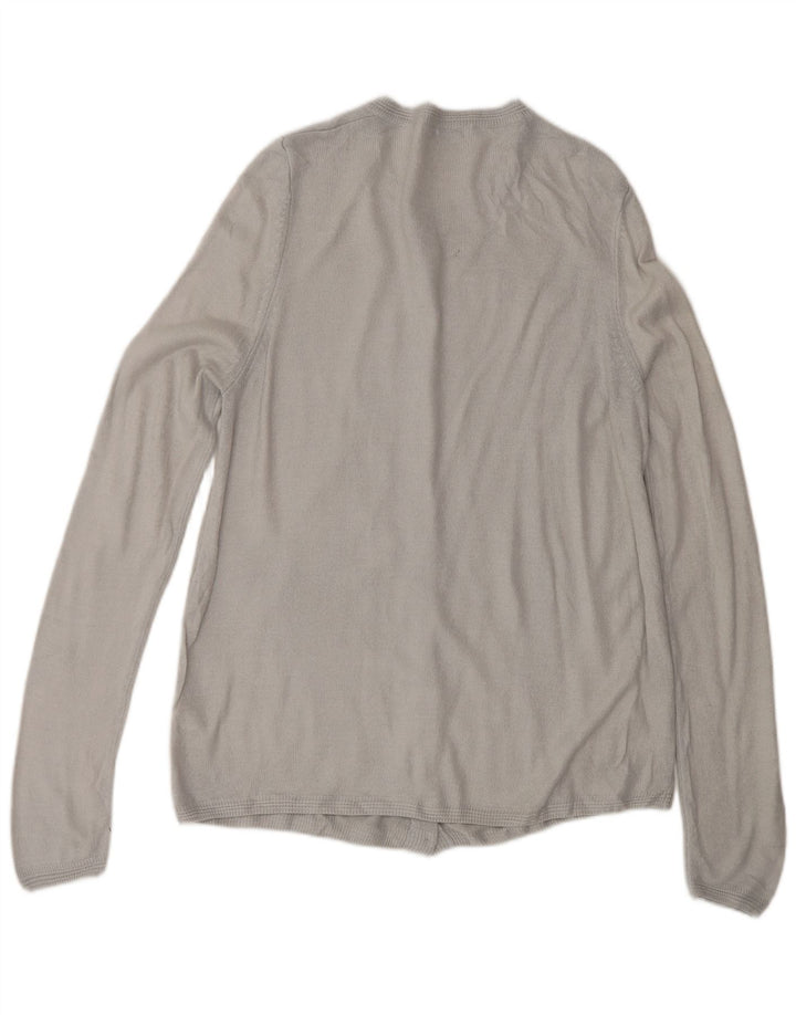 Marks & Spencer Womens Cardigan Sweater UK 12 Medium Grey Acrylic