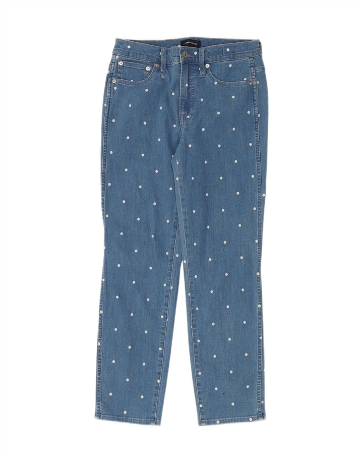 J. CREW Womens Straight Jeans W26 L26 Blue Polka Dot Cotton Vintage J. Crew and Second-Hand J. Crew from Messina Hembry 