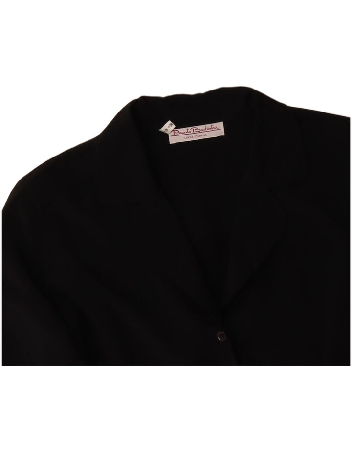 RENATO BALESTRA Womens Shirt Blouse IT 44 Medium Black Polyester