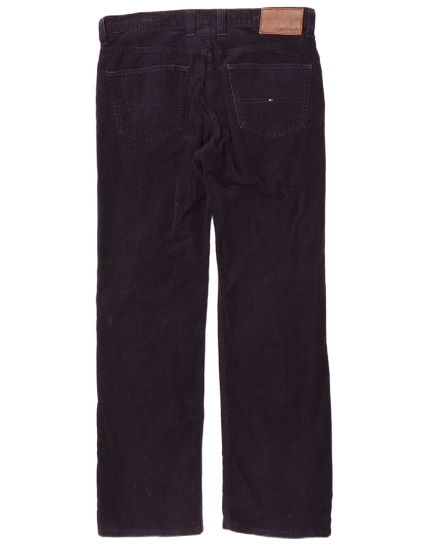 Tommy Hilfiger Mens Straight Corduroy Trousers W34 L32 Navy Blue Cotton