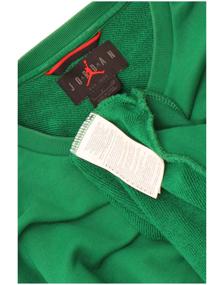 Jordan Mens Sweatshirt Jumper Small Green Colourblock Cotton