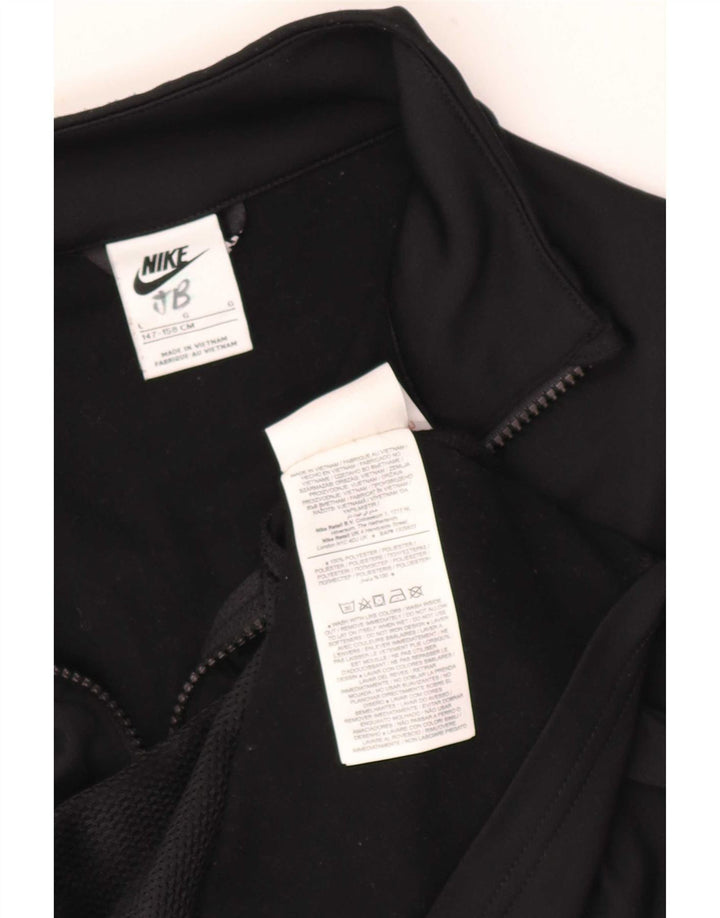 Nike Boys Graphic Tracksuit Top Jacket 12-13 Years Large Black Polyester