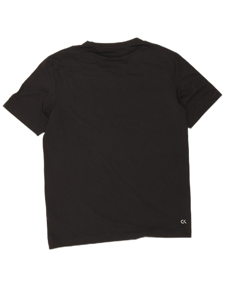 Calvin Klein Mens Graphic T-Shirt Top Medium Black Colourblock Polyester