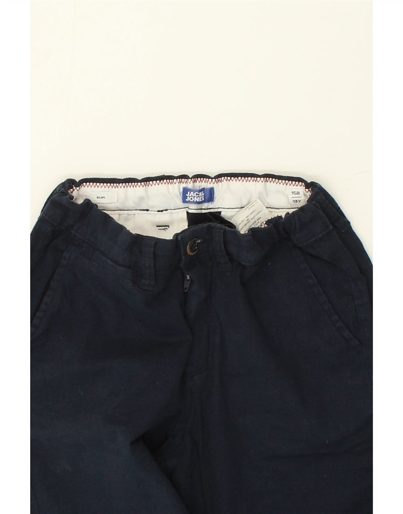 JACK & JONES Boys Slim Chino Trousers 12-13 Years W22 L23 Navy Blue Cotton | Vintage Jack & Jones | Thrift | Second-Hand Jack & Jones | Used Clothing | Messina Hembry 