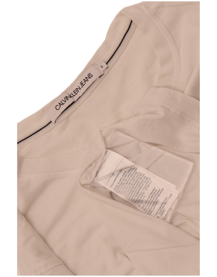 Calvin Klein Jeans Mens T-Shirt Top Small White Cotton