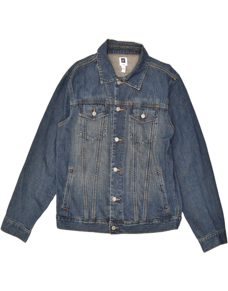 GAP Mens Denim Jacket UK 38 Medium Blue Cotton | Vintage Gap | Thrift | Second-Hand Gap | Used Clothing | Messina Hembry 