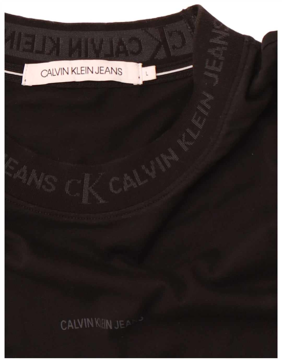 CALVIN KLEIN JEANS Mens Graphic T-Shirt Top Large Black