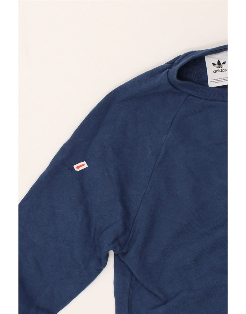 ADIDAS Mens Sweatshirt Jumper Small Navy Blue Cotton | Vintage Adidas | Thrift | Second-Hand Adidas | Used Clothing | Messina Hembry 