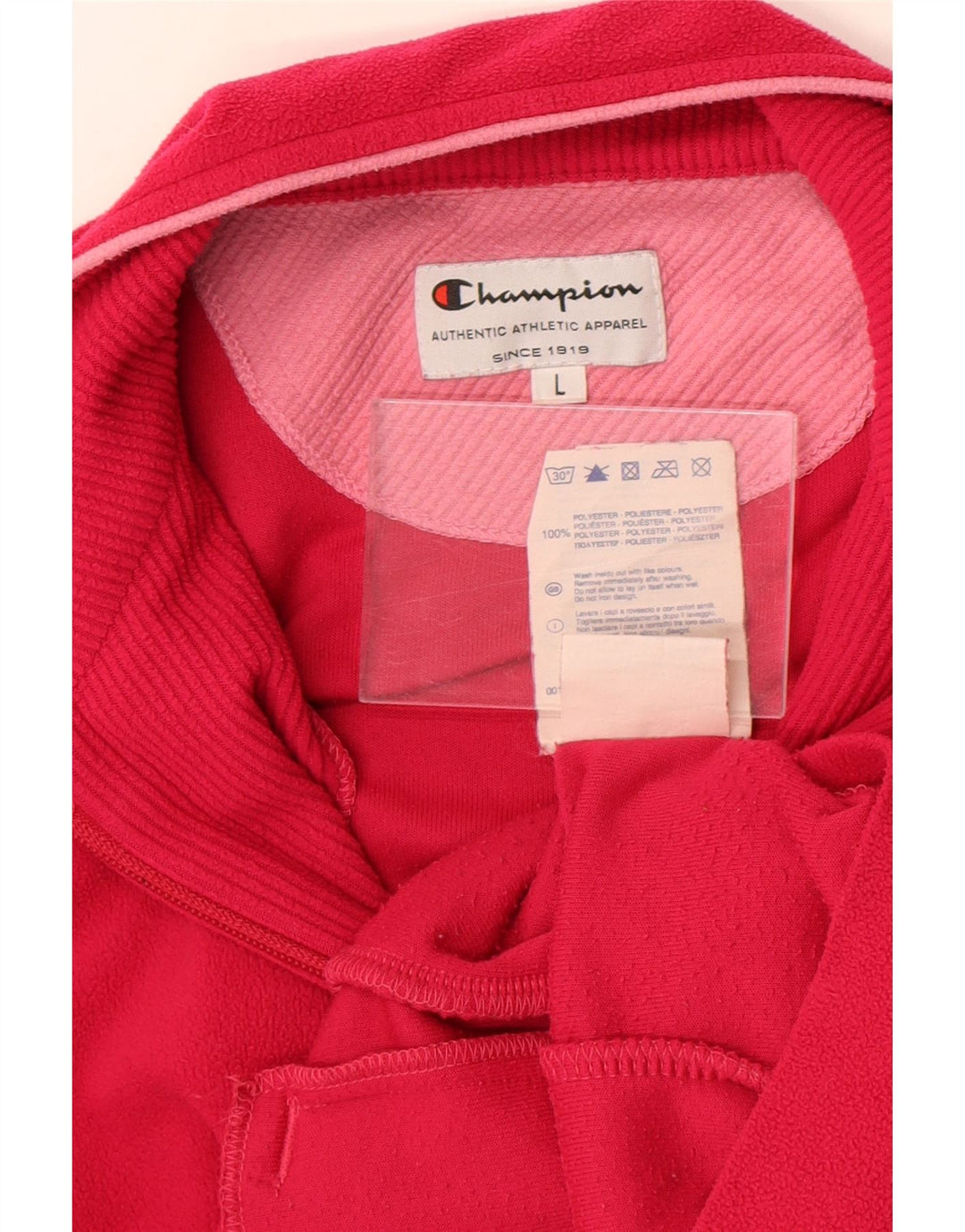 Champion Womens Zip Fleece Jacket UK 16 Large Pink Polyester